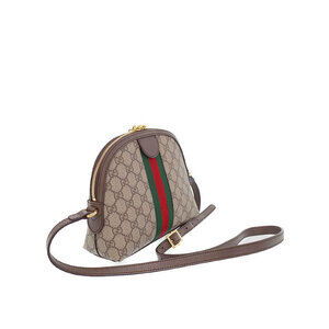 Gucci GG Shoulder Ophidia Bag Supreme Canvas Beige Ebony Brown